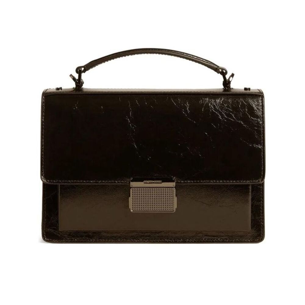 GOLDEN GOOSE Structured Leather Top Handle Bag Women BLACK Handbags